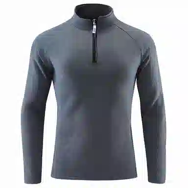 浪莎 立领长袖弹力户外纯色百搭健身衣 男款