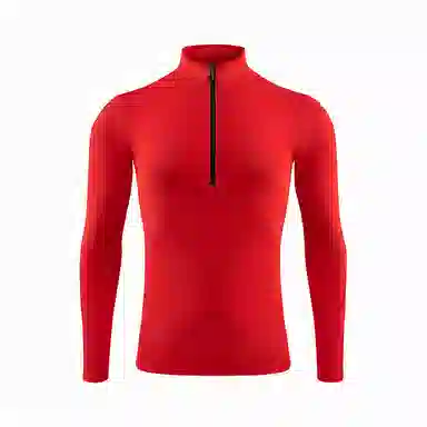 浪莎 领半拉链涤纶速干透气运动长袖健身衣 男款