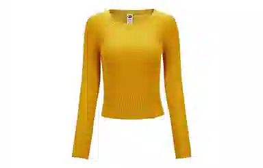 蕉下 纯色圆领休闲套头修身长袖毛衣 女款