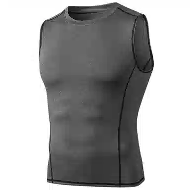 玉儿恋 运动紧身训练跑步排汗速干无袖健身衣 男款