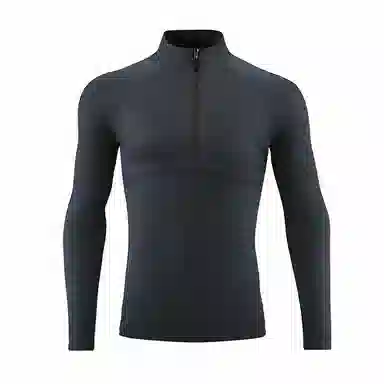 浪莎 跑步休闲拉链训练长袖速干立领反光条健身衣 男款