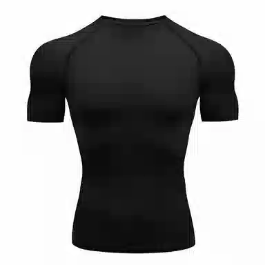 浪莎 美式运动紧身短袖速干衣跑步压缩骑行健身衣 男款