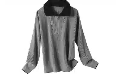 恒源祥 提花羊毛拉链领加厚毛衣 女款