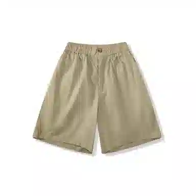 我是大卫 夏季高街潮流潮牌纯色直筒宽松港风百搭五分休闲短裤 男款 卡其色