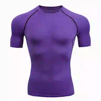 浪莎 美式运动紧身短袖速干衣跑步压缩骑行健身衣 男款