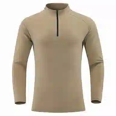 浪莎 户外长袖运动速干立领半拉链健身衣 男款