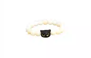 迎百宝 招财猫咪  白玉菩提 新中式国风绕指柔盘玩手串 民族风复古文艺可爱高级感 吉祥如意福气满满手饰 男女同款情侣款