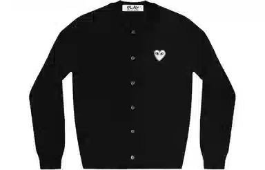 CDG Play White Heart Ladies' Cardigan (Black)