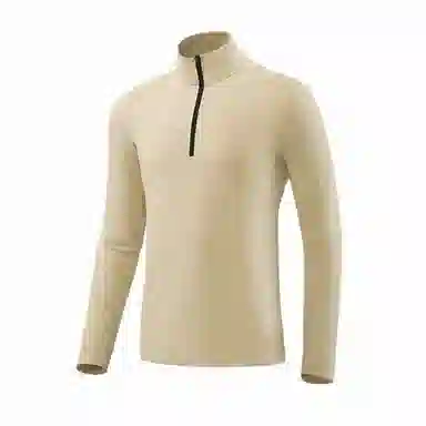 浪莎 跑步训练半拉链弹力速干立领打底衫长袖健身衣 男款