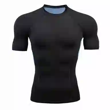 浪莎 运动透气吸汗速干修身短袖健身衣 男款