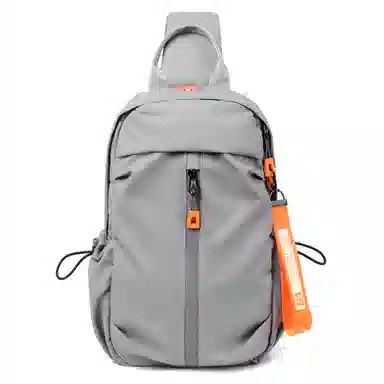 醇龙 时尚多功能 尼龙 胸包 男款 黑色/灰色