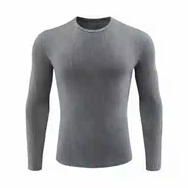 浪莎 户外运动速干透气修身长袖健身衣 男款