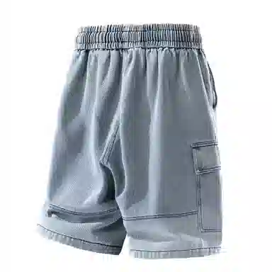 宜而爽 美式复古潮流宽松牛仔短裤 男女同款