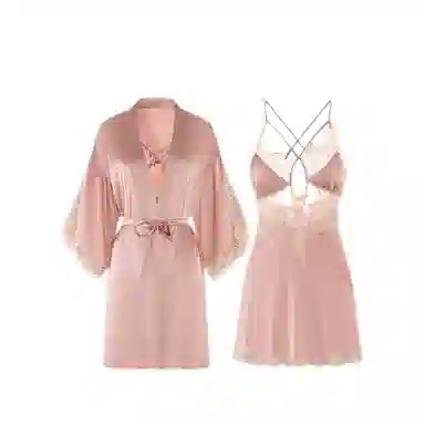 潞优野 镂空蕾丝时尚舒适睡衣套装 女款