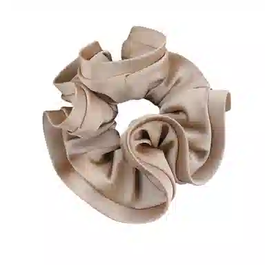 彤彤兔 法式高级感大肠纯色木耳边花苞缎面马尾肠圈气质头饰 布料 发圈 女款