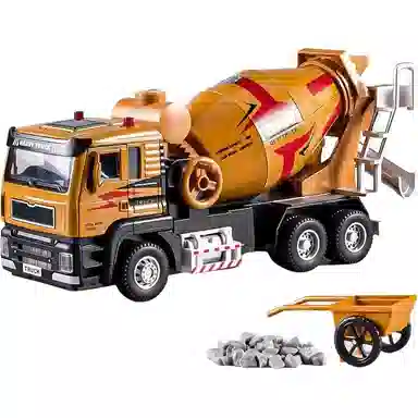星星科教 电动水泥罐搅拌车合金车模 混凝土工程车 成品模型