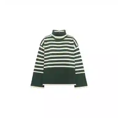 美洋 文艺复古条纹高领宽松毛衣 女款