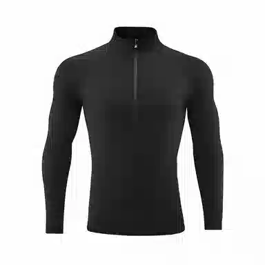 浪莎 户外运动长袖半拉链立领跑步健身衣 男款