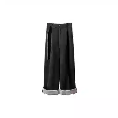Phantom Nine-Tenths Loose Straight Pants Black