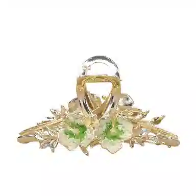 彤彤兔 高级感水晶石花朵鲨鱼夹头饰时尚通勤百搭夏后脑勺盘发抓夹 合金 发夹 女款