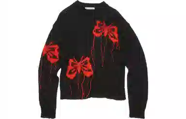 Acne Studios FW23 Butterfly Knit Sweater Red Black