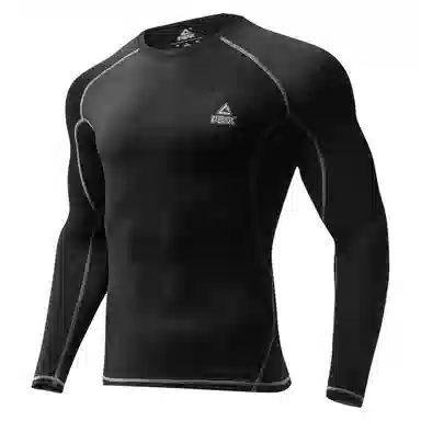 匹克 纯色高弹长袖紧身塑形运动跑步瑜伽骑行训练健身衣 男女同款