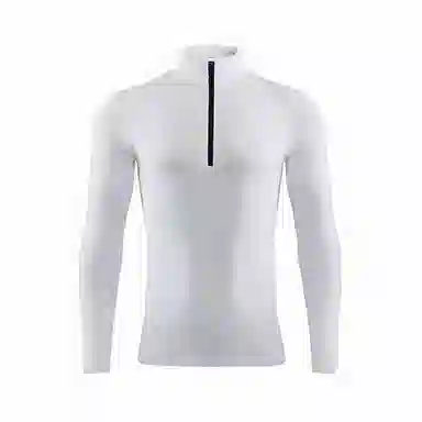 浪莎 领半拉链涤纶速干透气运动长袖健身衣 男款