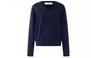 东鲸岁时记 学院风纯色套头简约休闲毛衣 女款 藏青色