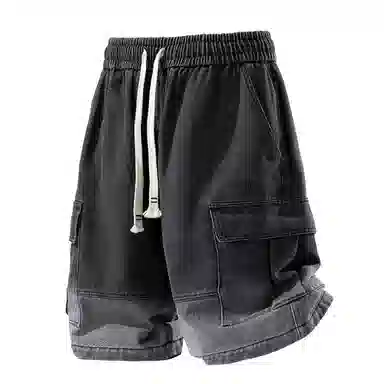 宜而爽 美式复古潮流宽松牛仔短裤 男女同款