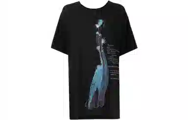 Yohji Yamamoto SS22 Graphic Print T-Shirt Black