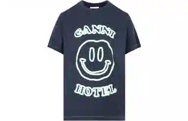 GANNI SS22 Logo T-shirt Blue