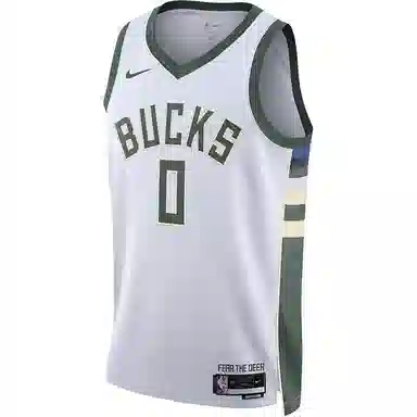 Nike NBA Lillard Bucks Jersey White