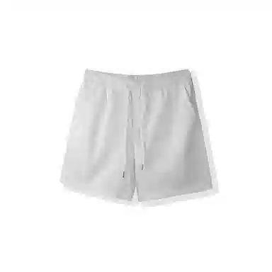 我是大卫 日系纯色百搭宽松直筒裤透气运动休闲短裤 男女同款 白色