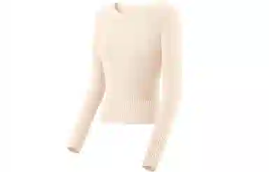 蕉下 纯色圆领休闲套头修身长袖毛衣 女款