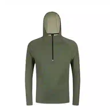 浪莎 连帽半拉链长袖户外跑步健身衣 男款