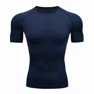 浪莎 美式运动紧身短袖速干衣跑步压缩骑行健身衣 男款