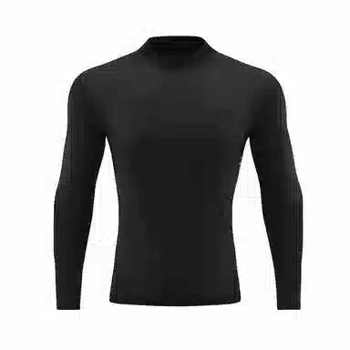 浪莎 半高领速干跑步长袖健身衣 男款