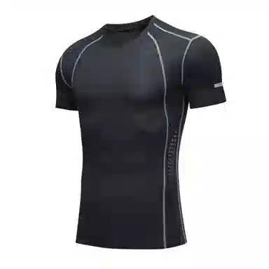 玉儿恋 跑步运动紧身服透气修身薄款高弹速干短袖健身衣 男款