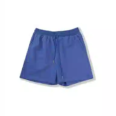 我是大卫 美式简约运动宽松基础款五分休闲短裤 男女同款 蓝色