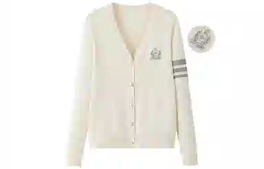 东鲸岁时记 学院风纯色针织休闲舒适毛衣 女款 白色