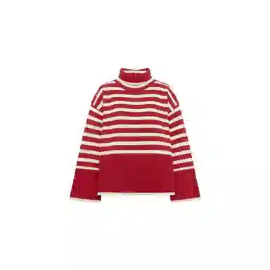 美洋 文艺复古条纹高领宽松毛衣 女款