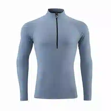 浪莎 跑步休闲拉链训练长袖速干立领反光条健身衣 男款