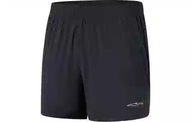 鸿星尔克 跑步系列 速干透气五分运动短裤 男款 正黑