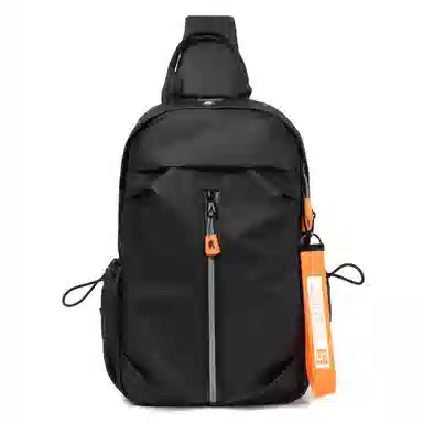 醇龙 时尚多功能 尼龙 胸包 男款 黑色/灰色