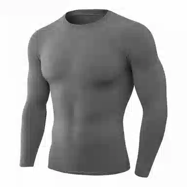 浪莎 运动长袖弹力修身运动健身衣 男款