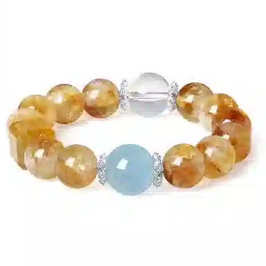 阿梵尼 八方来财新中式 纳福招财 小众设计 气质百搭#好运天然 黄水晶 手串 女款