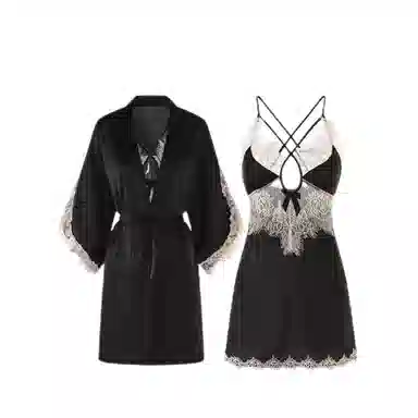 潞优野 镂空蕾丝时尚舒适睡衣套装 女款