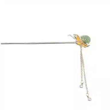 【扣住快乐】 指尖瑰宝 新中式古风别致花瓣平安扣簪子古典气质花朵百搭复古优雅清新#好运玉髓滴油 合金 发簪 女款