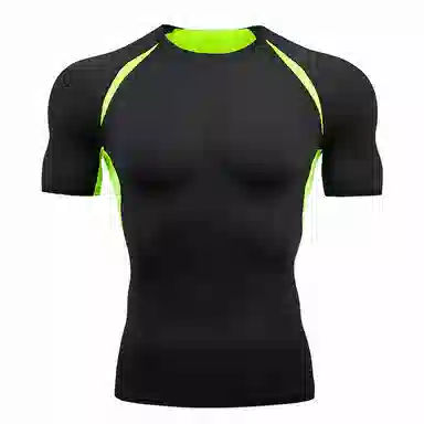 浪莎 运动透气吸汗速干修身短袖健身衣 男款