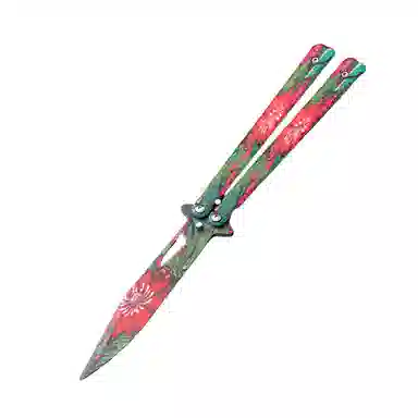 乐智由我 未开刃蝴蝶练习刀彩色户外多功能折叠刀甩手观赏刀 成品模型